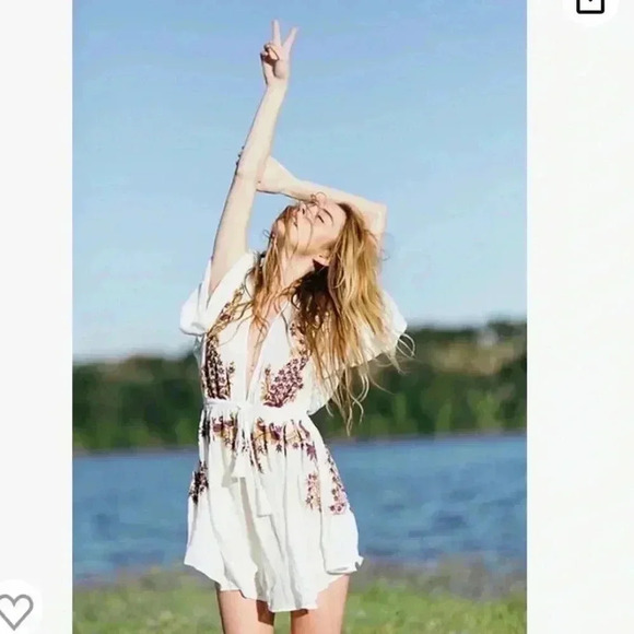 Free People Pretty Pineapple Embroidered White Dress - Picture 4 of 5